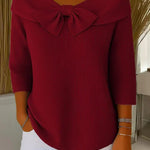 Bow-detail ribtrui rood