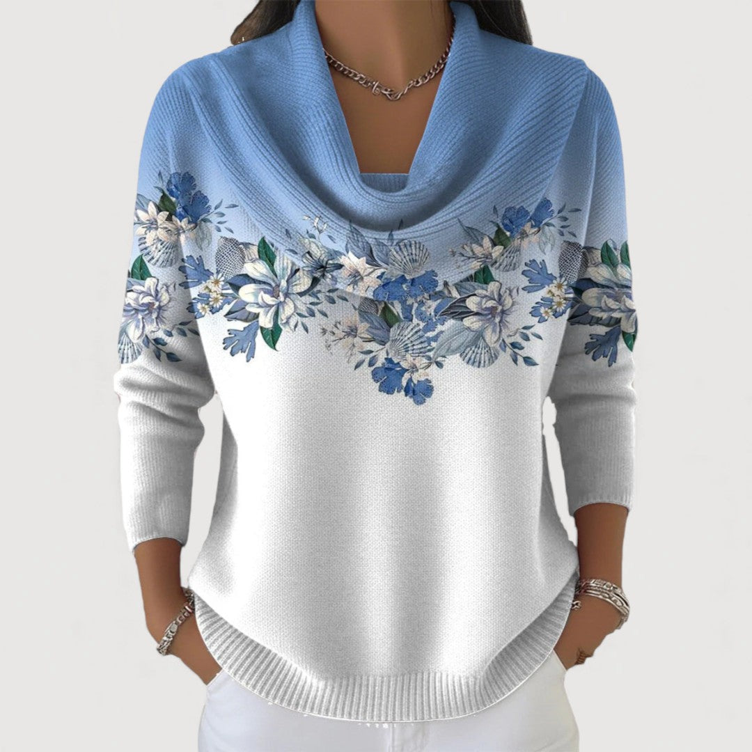 Bloemenprint coltrui blauw