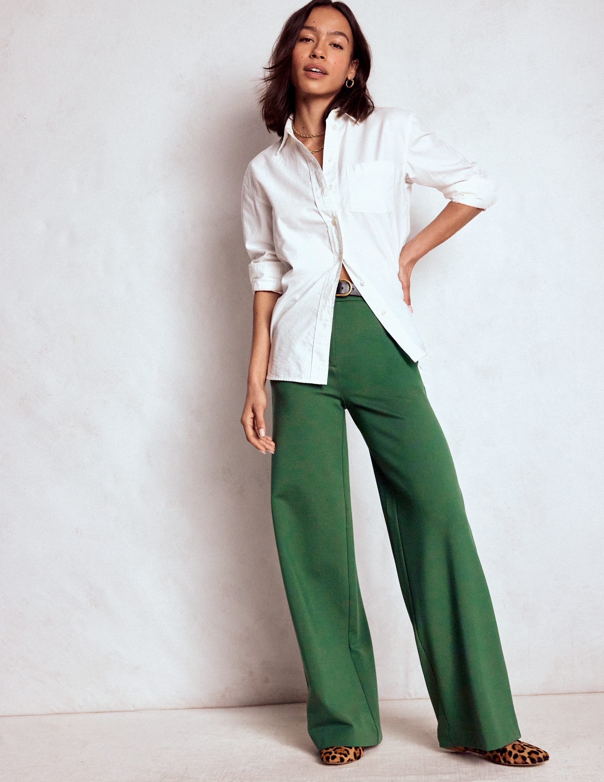 Belgravia Ponte Trousers Hunter Green - front