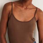 Plain Cami Top Deep Brown - detail