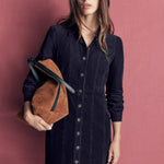 Rhoda Cord Short Dress Navy - front