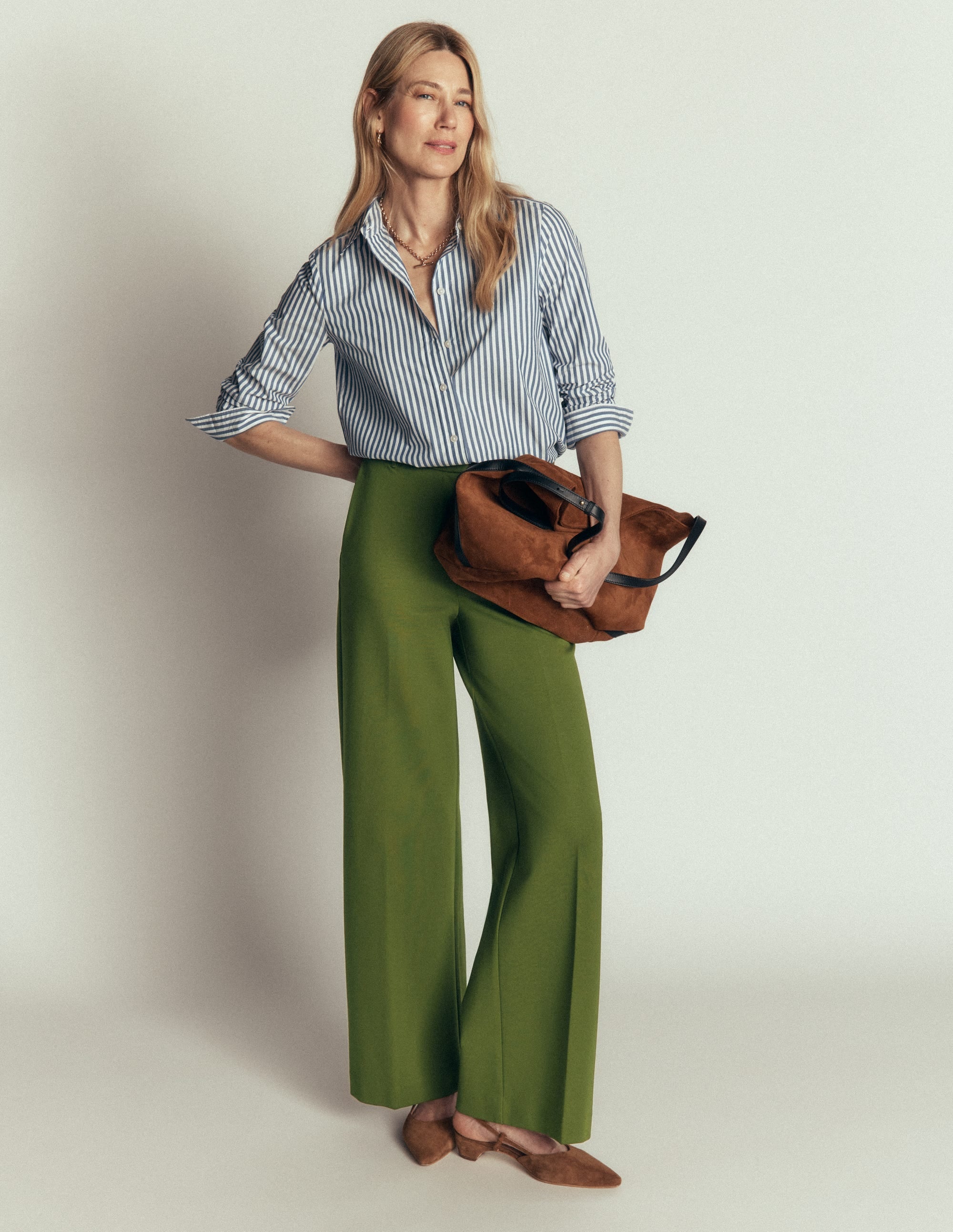 Belgravia Ponte Trousers Forest Green - front