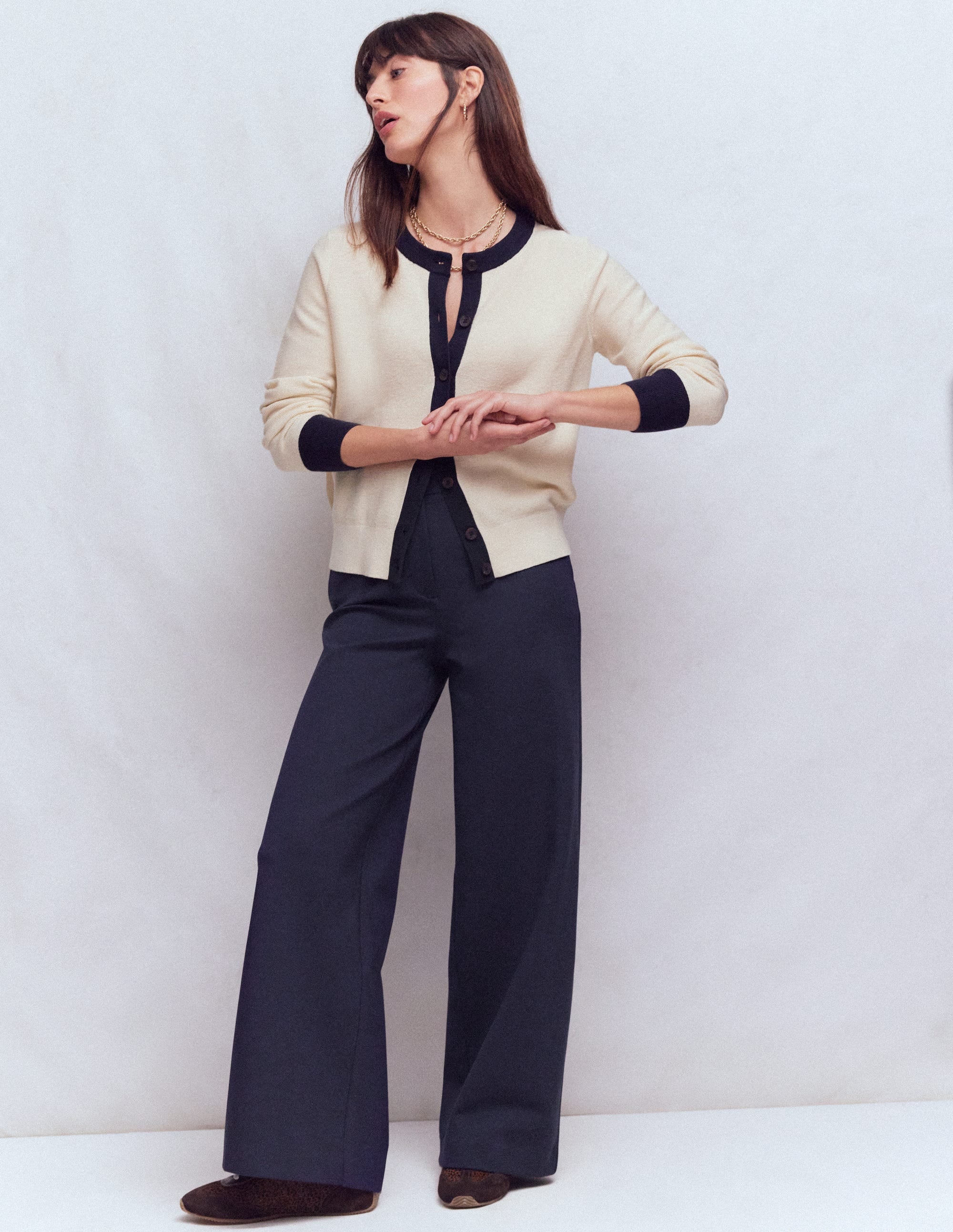 Belgravia Ponte Trousers Navy - front