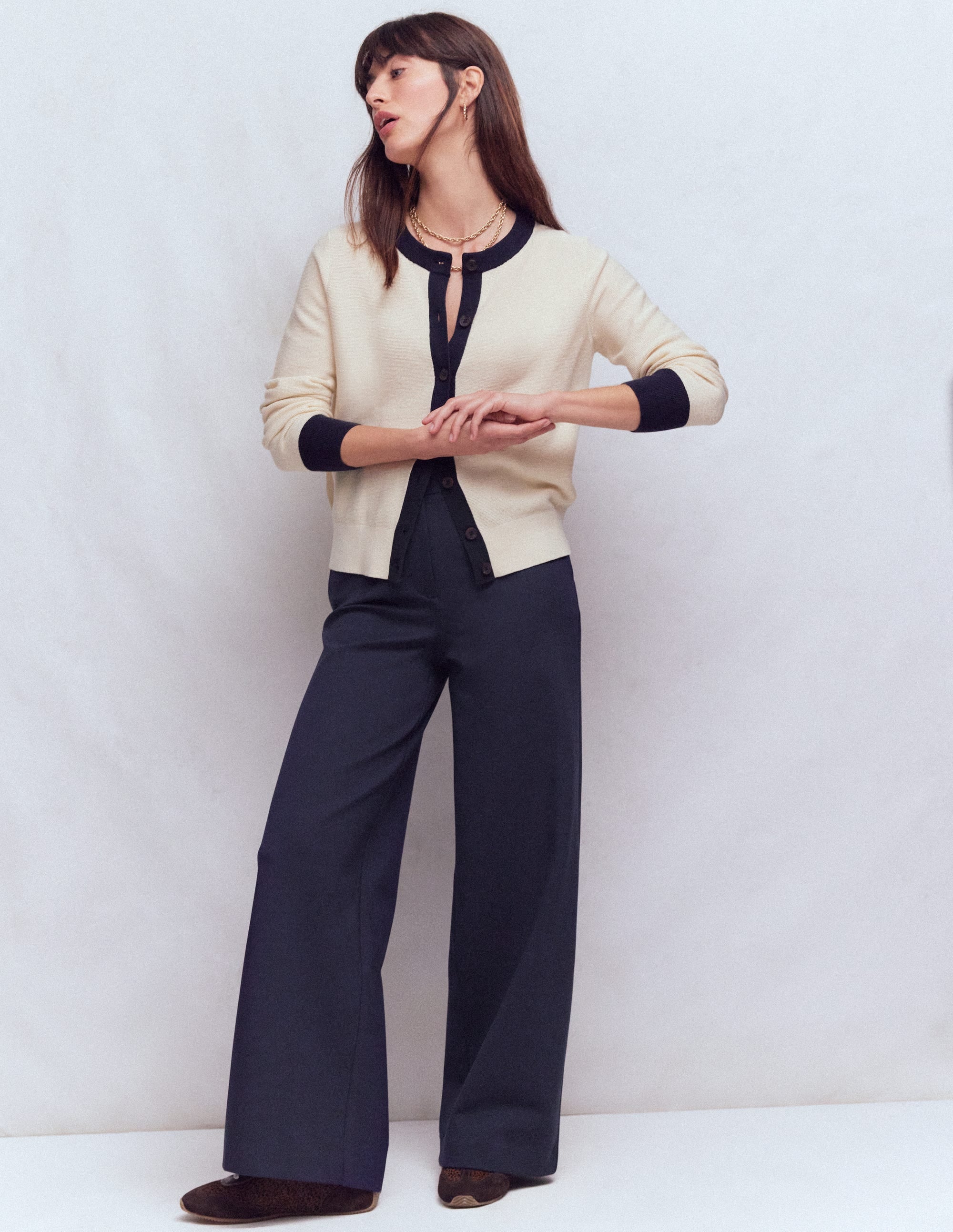 Belgravia Ponte Trousers Navy - front