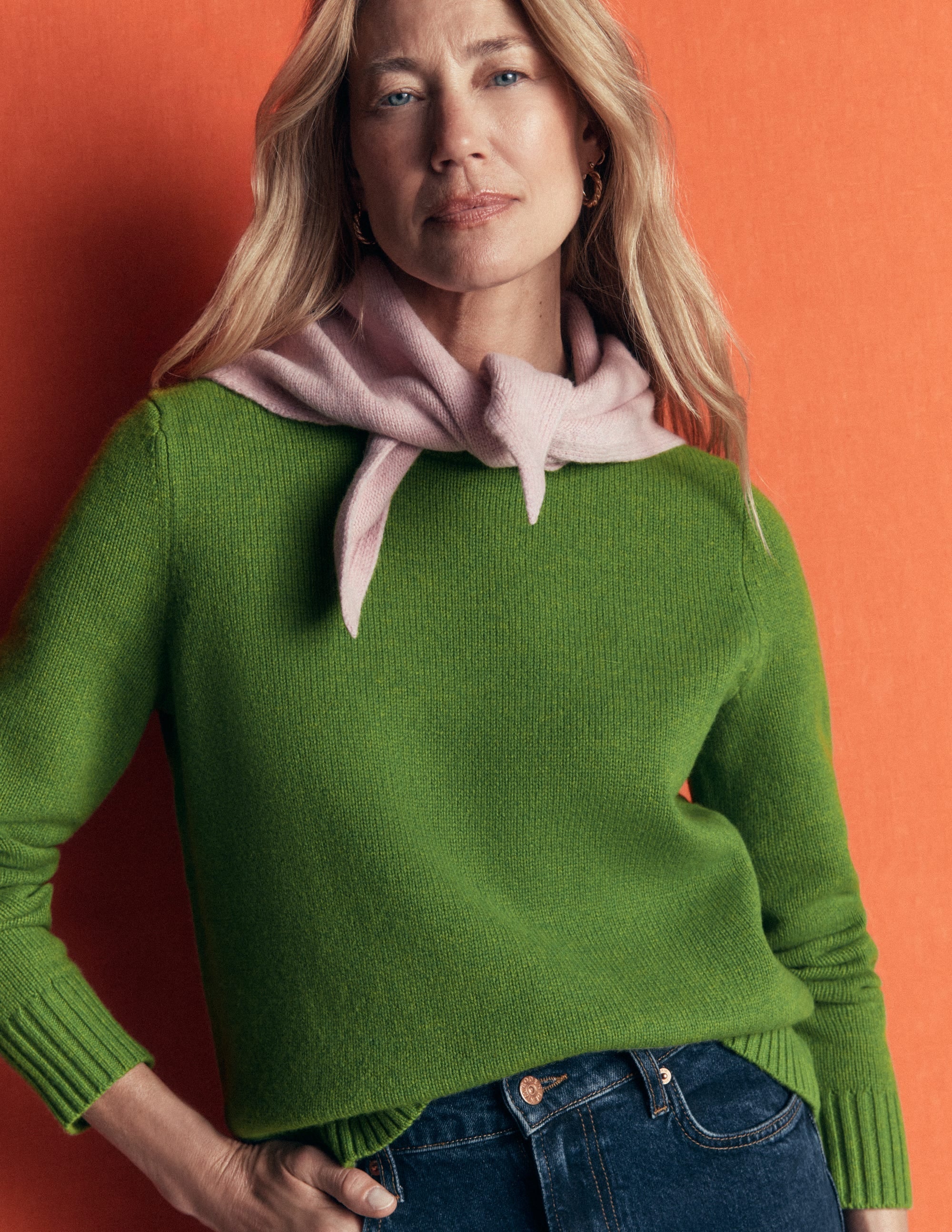 Marta Merino Wool Crew Jumper Juicy Apple - front