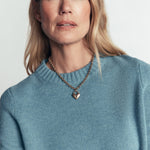 Marta Merino Wool Crew Jumper Blue Aura - detail
