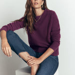 Marta Merino Wool Crew Jumper Potent Purple - front
