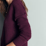 Marta Merino Wool Crew Jumper Potent Purple - detail