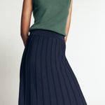 Ottoman Knitted Midi Skirt Navy - detail