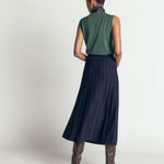 Ottoman Knitted Midi Skirt Navy - side