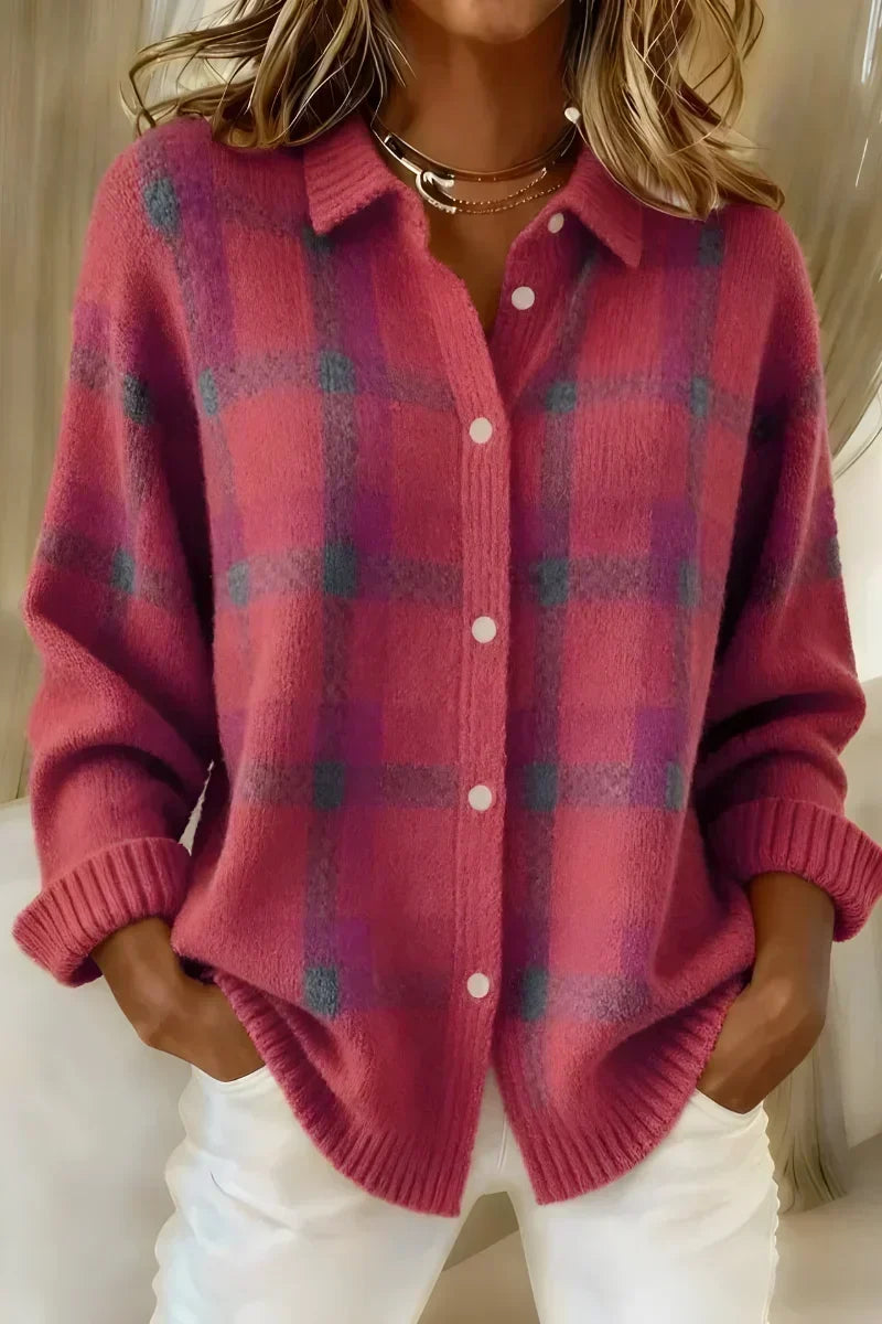 Geruite cardigan