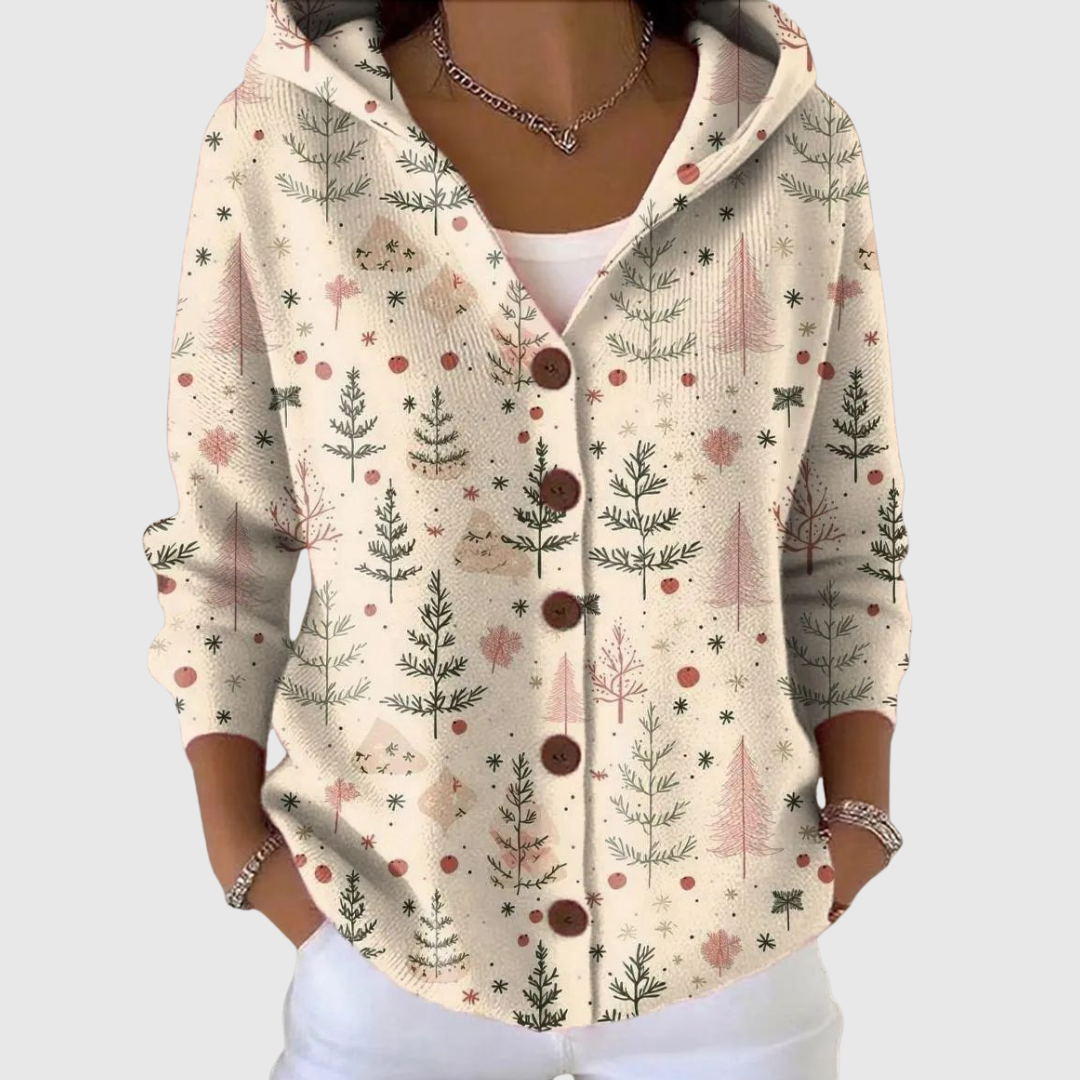 Knusse cardigan met kap