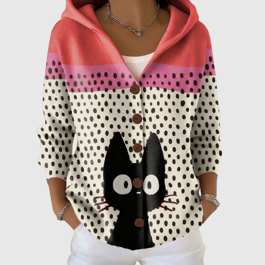 Knusse cardigan met kap