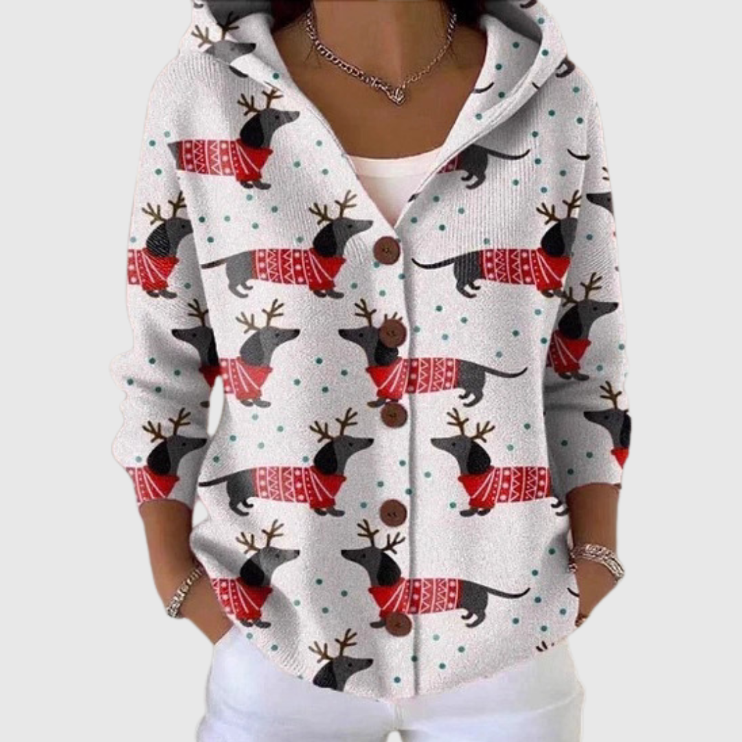 Knusse cardigan met kap