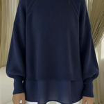 Gelaagde trui marineblauw