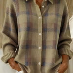 Ruitprint shirtjas bruin