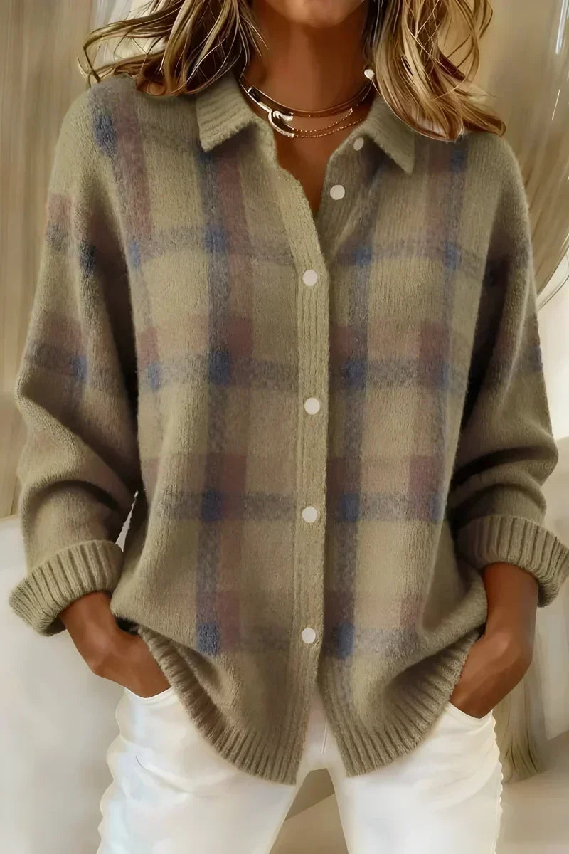 Geruite cardigan