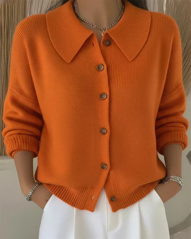Getailleerde blousecardigan oranje