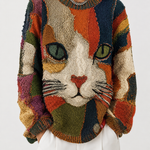 Top met kunstzinnige kattenprint