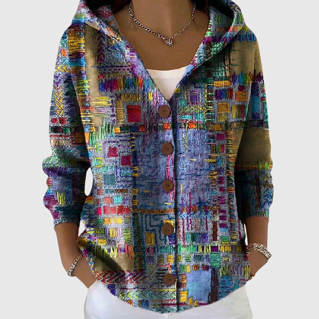 Knusse cardigan met kap