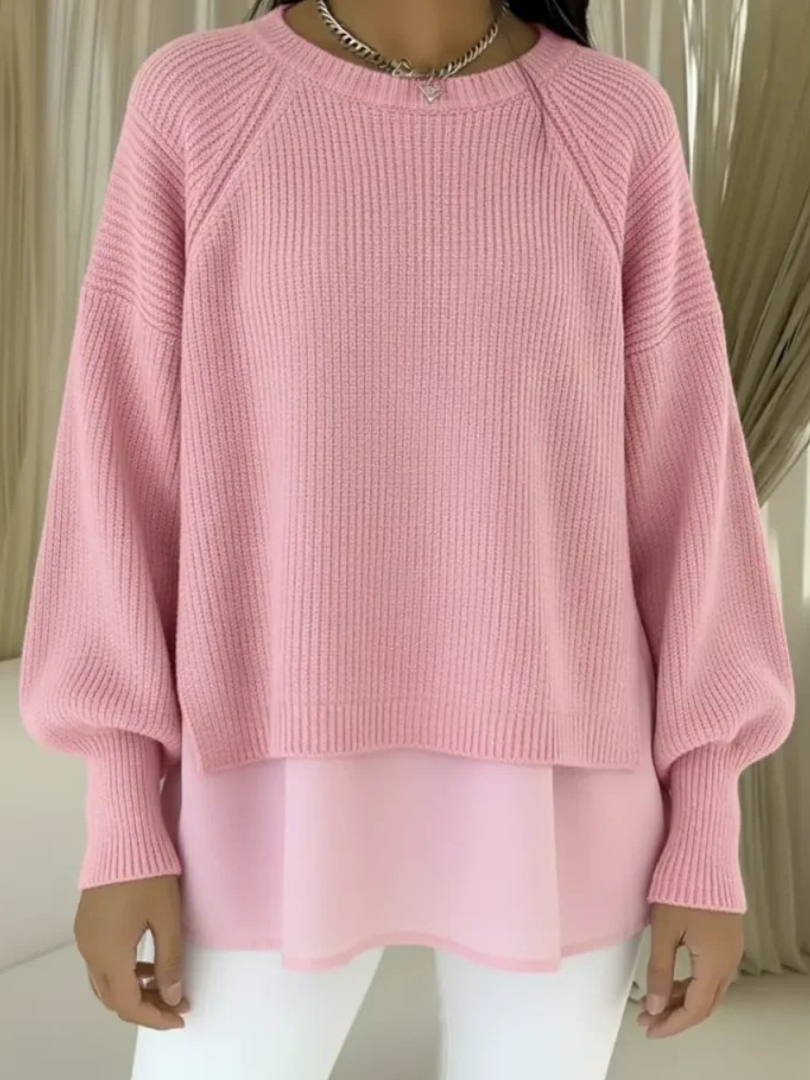 Gelaagde trui roze