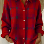 Ruitprint shirtjas rood