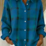 Ruitprint shirtjas blauw