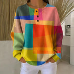 Colour-block wafeltrui multicolor