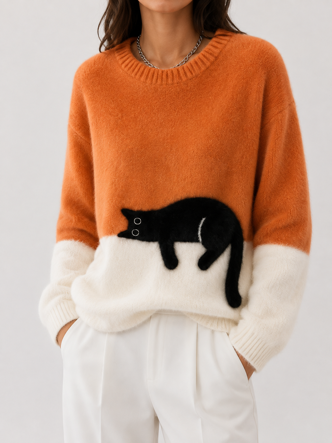 Trui met kattenprint