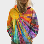 Hoodie met kleurrijke patchworkprint