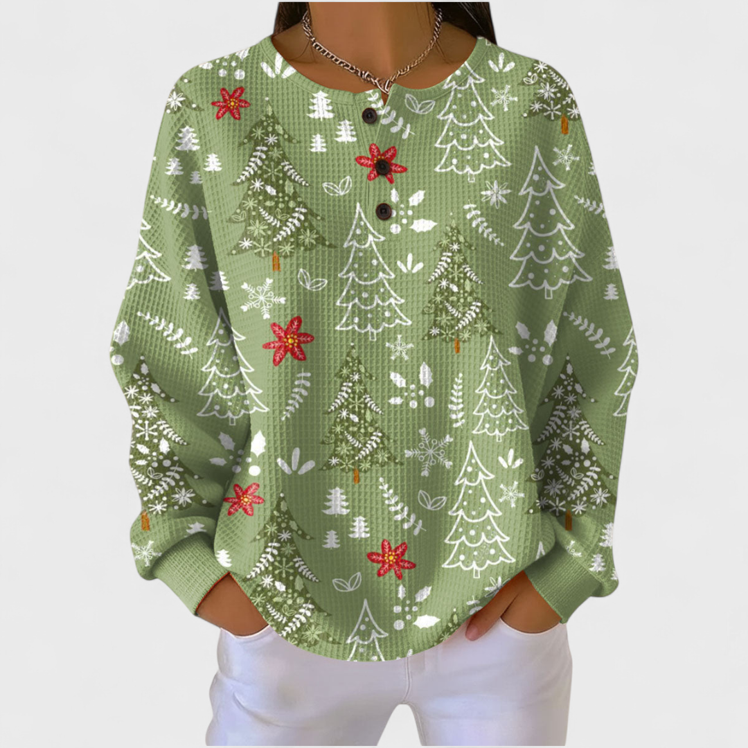 Groene kerstboom trui