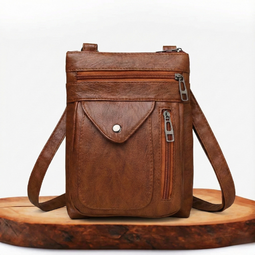 Vintage leren schoudertas