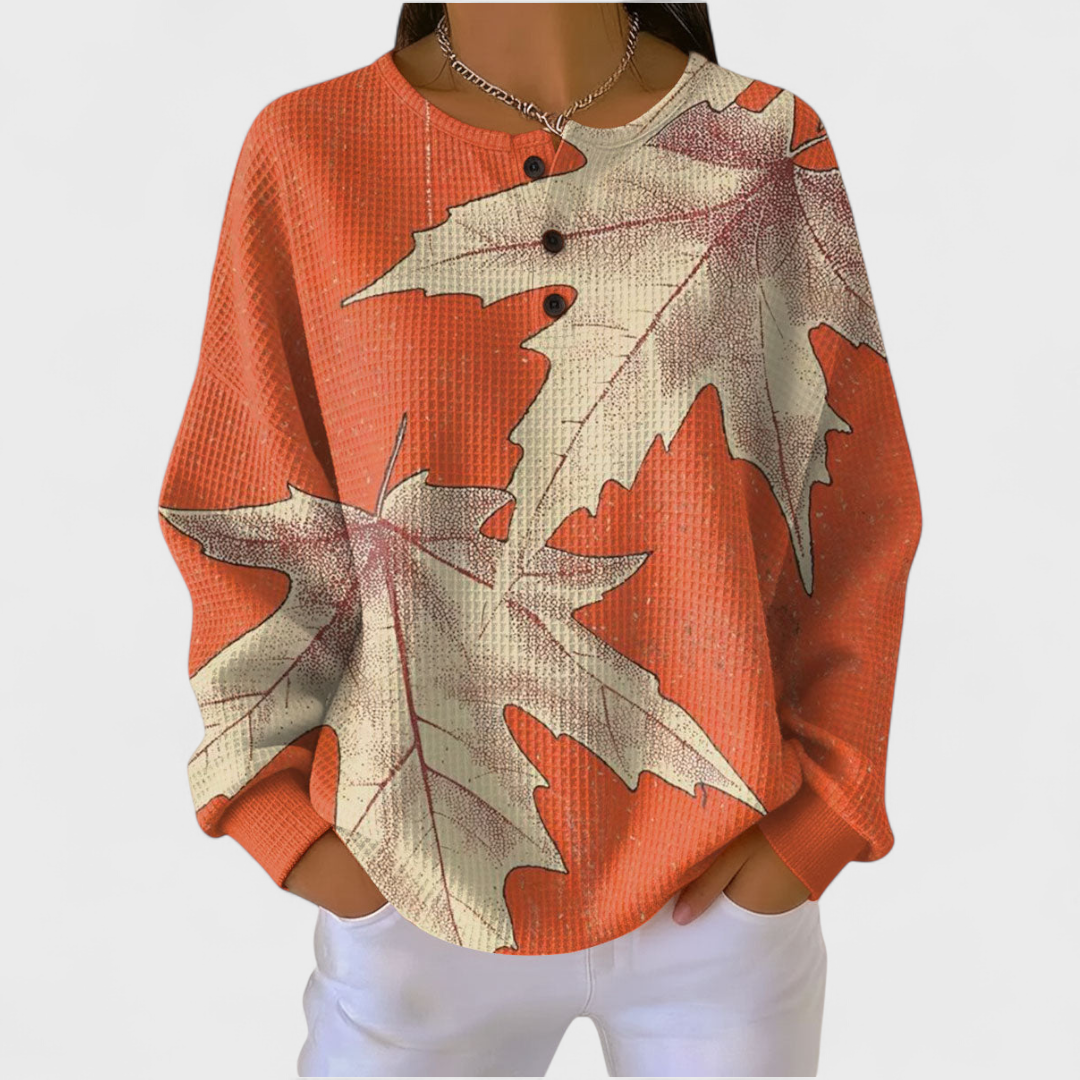 Oranje herfstbladeren trui
