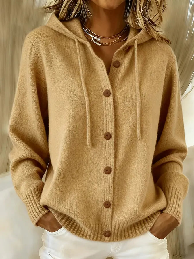 Cardigan met kap kaki
