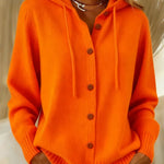 Cardigan met kap oranje
