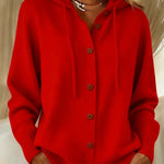 Cardigan met kap rood
