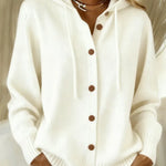 Cardigan met kap wit