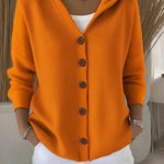 A-lijn cardigan met kap oranje