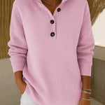 Getailleerd knoopcardigan oudroze