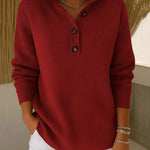 Getailleerd knoopcardigan bordeauxrood