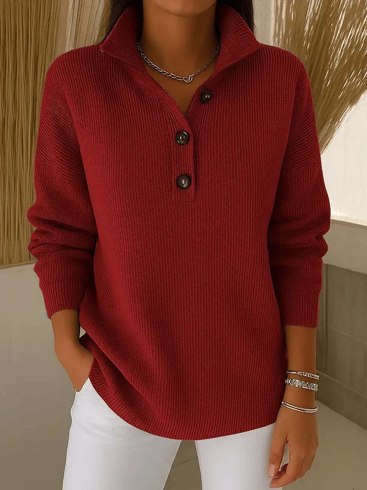 Getailleerd knoopcardigan bordeauxrood