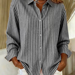 Gestreepte blouse grijs