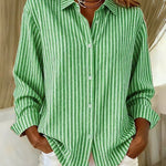 Gestreepte blouse groen