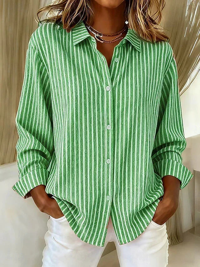 Gestreepte blouse groen