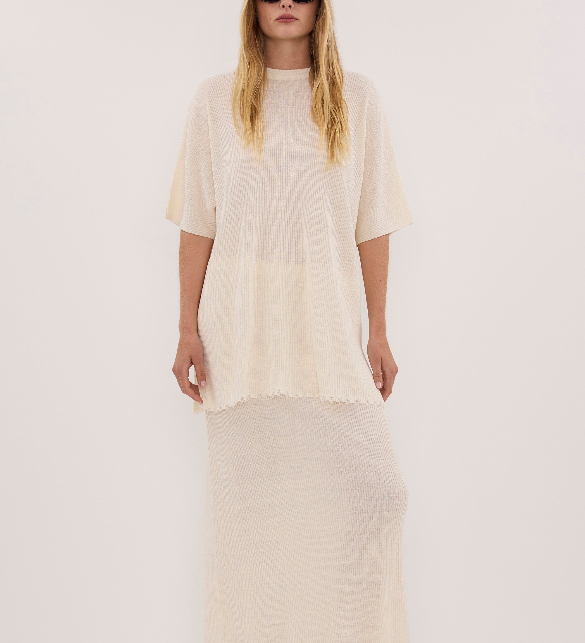 Teagan longline linnen T-shirt