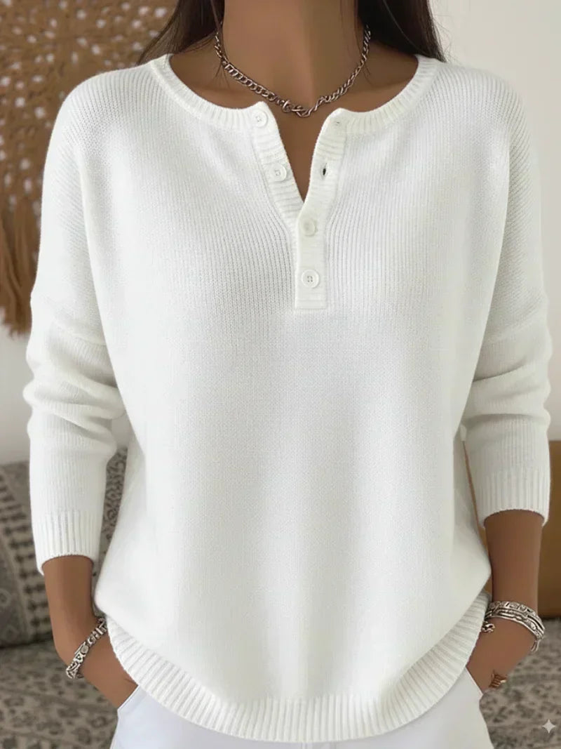 Henley knooptrui wit