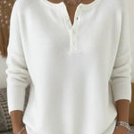 Henley knooptrui wit