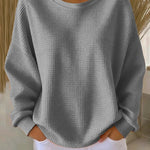 Wafeltrui met crewneck grijs