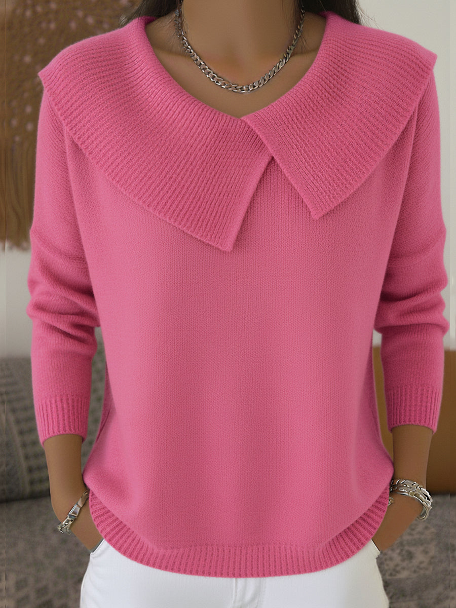 Sjaalkraag coltrui roze