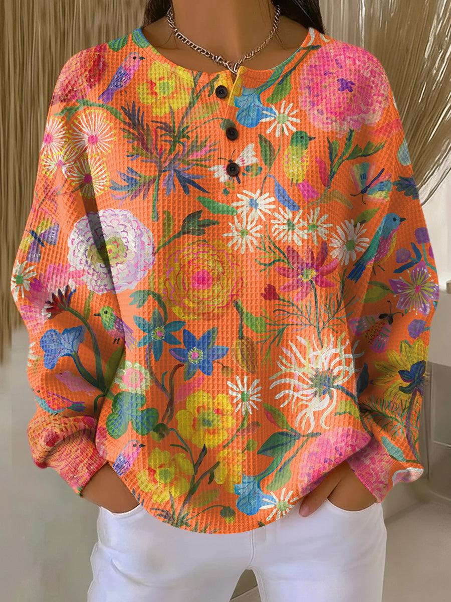 Bloemenprint trui met kleur